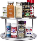 Simpli-Magic 2-Tier, Polished Stainless Steel, Lazy Susan Spice Rack, Upgraded 2026 Model Silver by Simpli-Magic