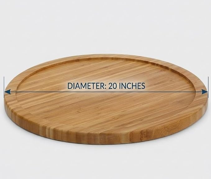 YBM HOME Bamboo Lazy Susan Single Turntable (20", 6) - Image 2