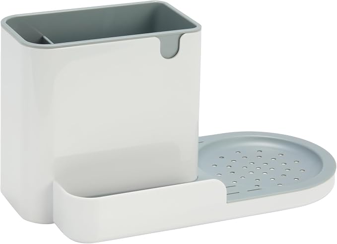 Amazon Basics Kitchen Sink Caddy Organizer for Sponge and Brush Storage, Large, White (Pack of 12) by AmazonBasics