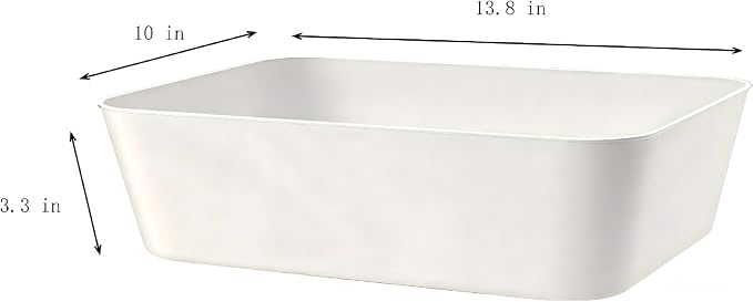 Set Of 4 Plastic Storage Bins,13.8×10×3.3 inch Versatile Kitchen Pantry Organization and Storage,for Plastic Storage Container Under Bed,Under Sink Bathroom Organizer (White, 4 XM) - Image 7