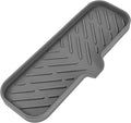 MicoYang Silicone Soap Dish with Drain Spout — Self-Draining Double Sink Organizer Tray for Kitchen & Bathroom, Dispensers, Sponges & Soap Holder, Non-Slip & Dishwasher Safe, Grey (Large, 12"×4") by MicoYang