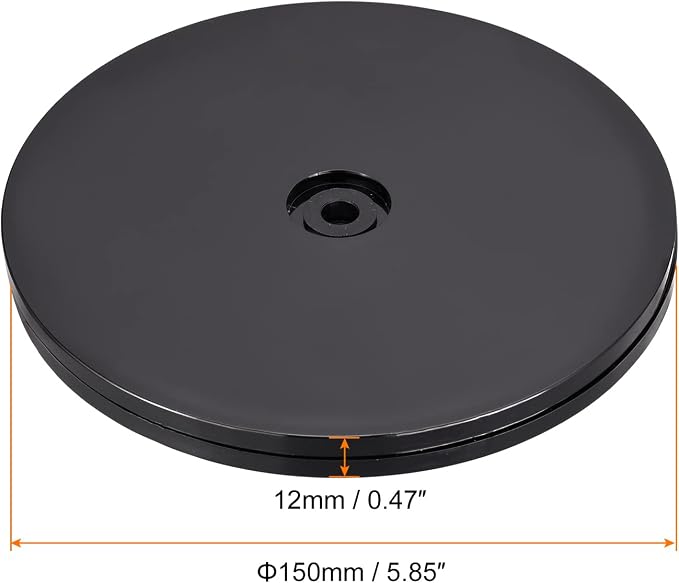 MECCANIXITY 6inch Rotating Swivel Stand with Steel Ball Bearings Lazy Susan Base Turntable for Kitchen Corner Cabinets, Black - Image 2