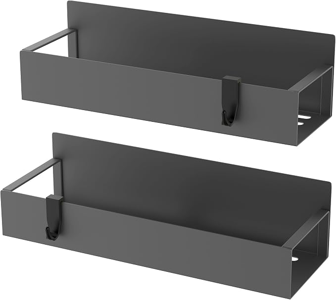 Metal Magnetic Spice Rack for Refrigerator Dark Gray, 2 Pack | Magnetic Shelves Heavy Duty for Fridge in Kitchen, Seasoning Storage Organizer, For Oven Washer and Dryer, For Heavier Items - Image 6