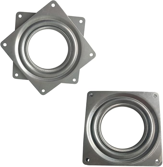 2 Pcs 4 Inch Susan Turntable Bearings Susan Turntable Lazy Susan Turntable Square Rotating Bearing Plate Lazy Susan Hardware Swivel Plate, for Swivel Plate,Corner Cabinet,Revolving Shelve in Kitchen by ZTEOFO
