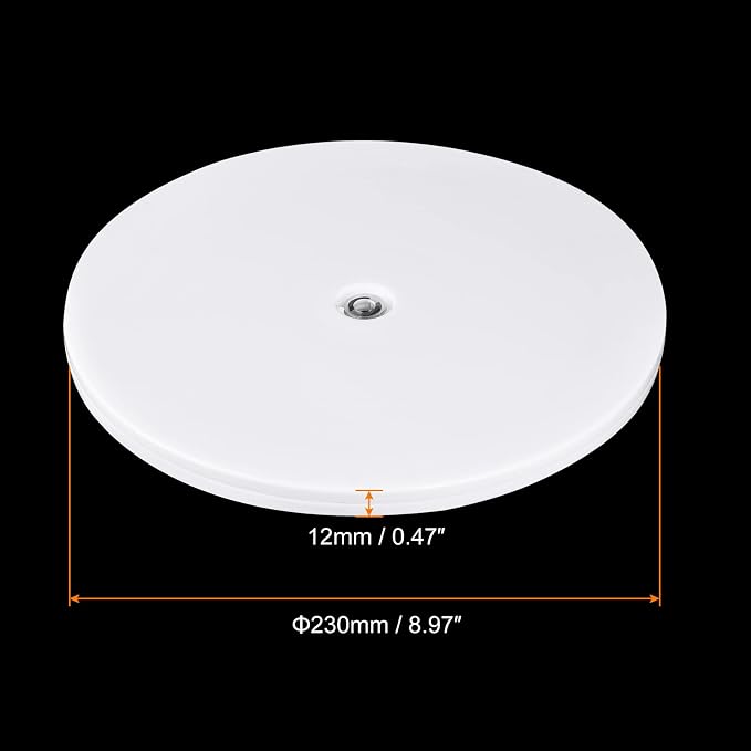 MECCANIXITY 9inch Rotating Swivel Stand with Steel Ball Bearings Lazy Susan Base Turntable for Kitchen Corner Cabinets, White - Image 2