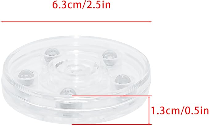 4Pcs Clear Acrylic Lazy Susan 2.5 Inch Turntable Organizer Bearings | Mini Lazy Susan, Small Lazy Susan Turntable, 360° Rotating Swivel Plate for Spice Rack, Cosmetic, Cake, Pantry, DIY Display - Image 2