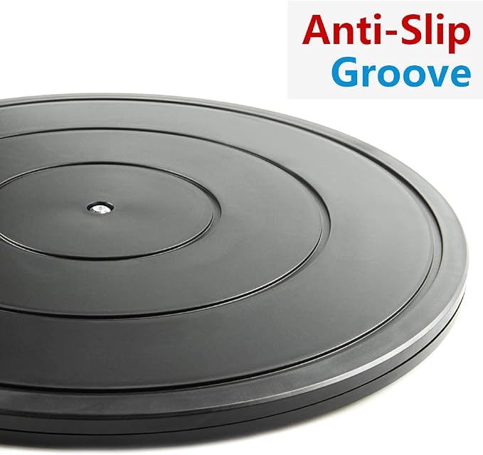 16 Inch Lazy Susan Turntable - Heavy Duty Rotating Swivel Steel Ball Bearings - Flat Base Stand for TV/Computer/Monitor/Arts/Crafts/Bonsai/Statue/Cabinet Organizer (2 Pack/Black) - Image 6