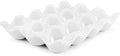 Flexzion Egg Ceramic & Porcelain Egg Holder, 12-Piece Non-Slip Tray Storage Box, White by Flexzion