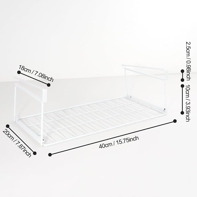 Foil and Plastic Wrap Organizer Kitchen Under Cabinet Desk Pantry Hanging Organizer Storage Foldable Rack (White - Image 2
