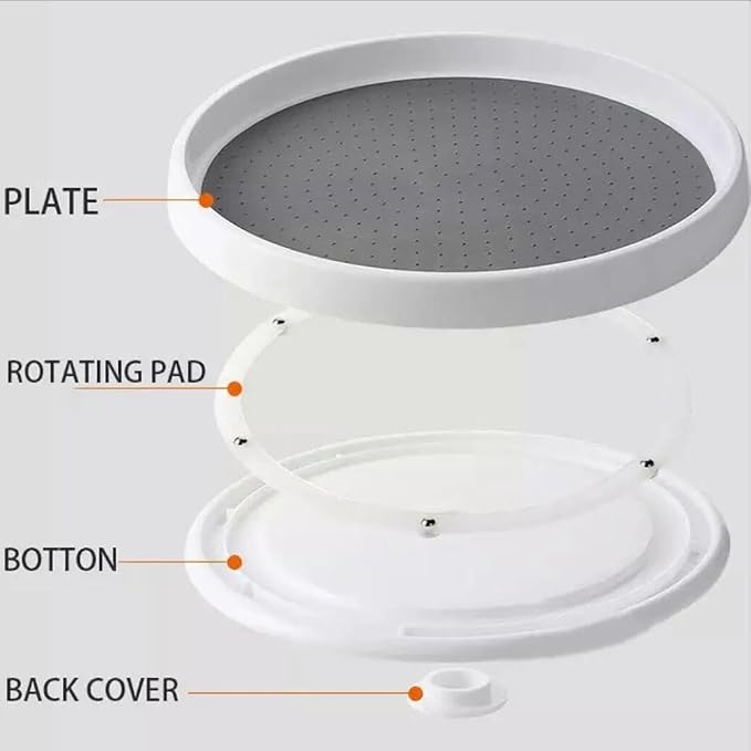 10 Inches Lazy Susan Turntable, Pantry Organizers and Storage Spice Rack Can Organizer for Kitchen Cabinet Fridge, Decorative Tray for Fruit, Corner Cabinet Pantry Bathroom Cosmetic Farmhouse - Image 9