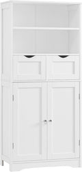 Iwell Tall Bathroom Cabinet, Storage Cabinet with Adjustable Shelves, Bathroom Storage Cabinet for Living Room, Dining Room, Entryway, White by IWELL