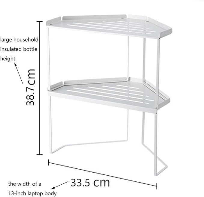 Stackable Metal Kitchen Cabinet Organizer,Kitchen Corner Shelf with Non-Slip Mat,Bathroom Organizer,Storage Shelf for Cabinet/Bathroom/Countertops/Utensils - Image 2