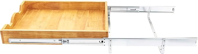 DINDON Pull Out Cabinet Organizer (20" W x 18" D) 1 Tier，Single Tier Oak Wood Under Cabinet Slide Out Shelf Drawer Box… - Image 6