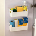 2 Pcs Kitchen Cabinet Door Organizer,Adhesive Mount Inside Cabinet Door Storage,Under Sink Door Storage Shelf for Kitchen,Bathroom,Office,Garage,Craft Room(White) by Unknown