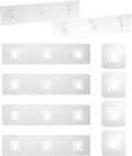 10 Pack Shower Caddy Adhesive Replacement, Waterproof Shower Shelf Adhesive Strips, Strong Adhesive Flat Hooks for Bathroom Storage Shelves and Kitchen Racks No Drilling, Clear by Lsnisni