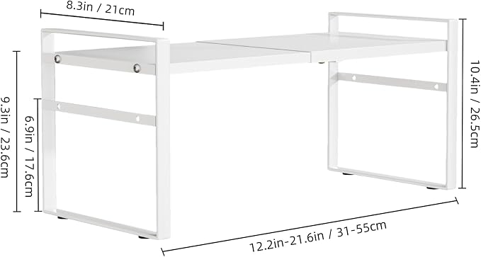 Expandable Cabinet Shelf Organizer Riser for Kitchen Under Sink Countertop | Expandable, metal , 0.8mm-thick shelves, suitable for cabinets, countertops, under-sink areas, and storage rooms - Image 2