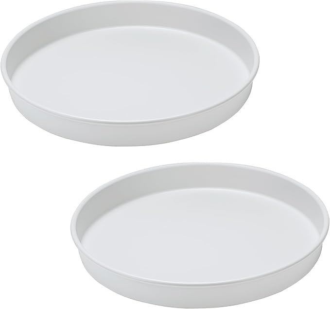 Amolliar Lazy Susan, Turntable Organizer for Cabinet, Metal White 10" 2Pack | Spice Rack for Fridge, Pantry, Cabinet, 360 Rotating Trays Countertop, Under Sink Organizer, Kitchen Condiment Organizer by Amolliar