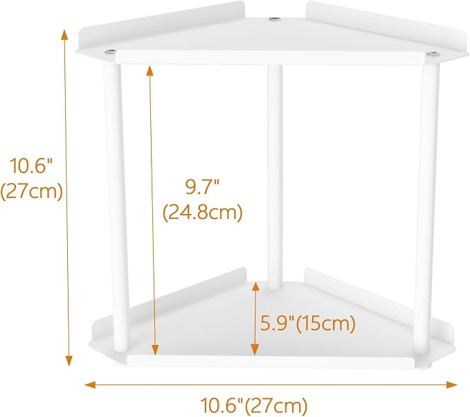 Jesginboo 2 Tier Bathroom Counter Organizer, Vanity Organizer Corner Shelf | Skincare, Makeup Countertop Organizers, Kitchen, Bathroom Counter Storage, White - Image 3