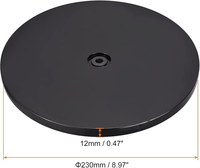MECCANIXITY 9inch Rotating Swivel Stand with Steel Ball Bearings Lazy Susan Base Turntable for Kitchen Corner Cabinets, Black - Image 2