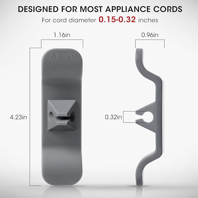 Aieve Cord Organizer for Appliances, 6 Pack Kitchen Appliance Cord Organizer, Appliance Cord Wrapper Cord Holder Cord Keeper Stick on Mixers, Coffee Maker, Pressure Cooker, Blender, Air Fryer - Image 5