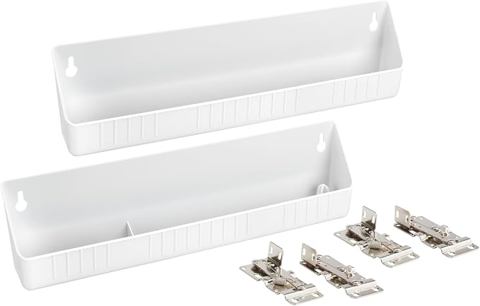 Rev-A-Shelf 14" Tip-Out Plastic Sink Trays for Kitchen and Bathroom Base Cabinet, Pull Out Vanity Shelf Home Organizer, White, 6572-14-11-52 by Rev-A-Shelf