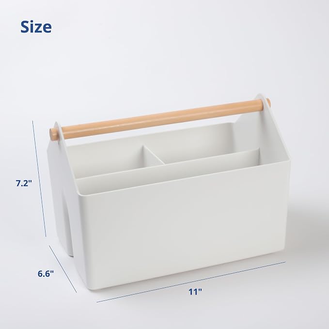 BLUE GINKGO Storage Basket, Medium 4.5L, White, Made in Korea | Portable. Divided Storage Bin. Everyday Organization. - Image 2