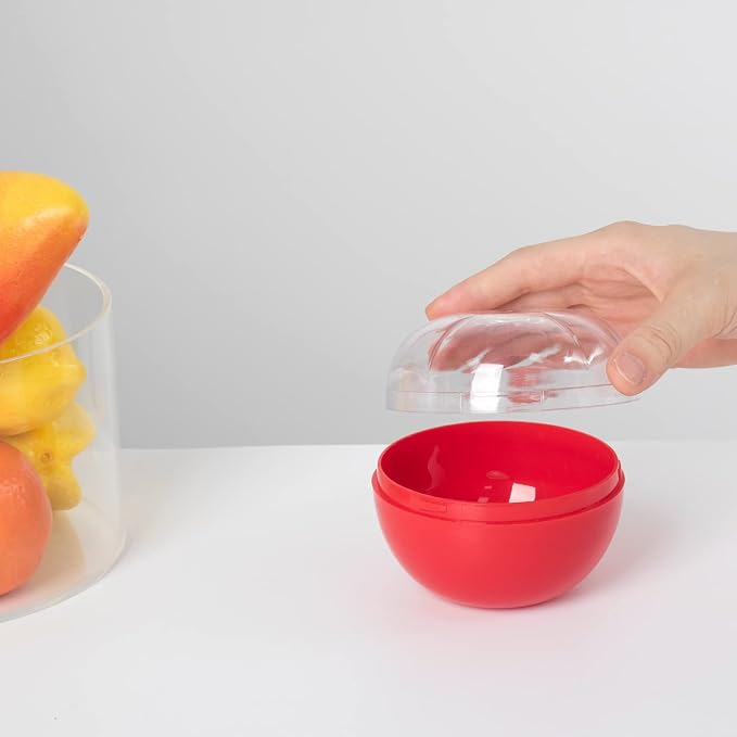 Vegetable and Fruit Storage Containers for Fridge, BPA Free Fresh reusable Food Savers, Onion Storage Container 、Garlic Saver、Tomato Saver and Lemon Keeper，Refrigerator Vegetable Crisper (Circular) - Image 4