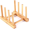 Bamboo Wooden Dish Rack Drying for Kitchen Dish/Plate/Bowl/Cup/Pot Lid/Book | Drainboard Cutting Board/Pot Lid Organizer for Kitchen, Living Room, Study, Display Cabinet Bowl by YWSHF