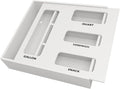 SpaceAid Bag Storage Organizer for Kitchen Drawer, Bamboo Organizer, Compatible with Gallon, Quart, Sandwich and Snack Variety Size Bag (1 Box 4 Slots), White by SpaceAid