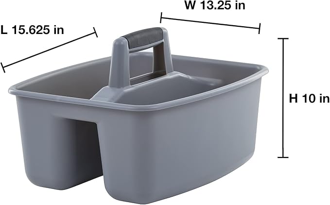 Mighty Tuff Rough and Rugged All-Purpose Cleaning Caddy, Grey/Black 2 Count (CD0170) | Durable organizer for carrying cleaning supplies, tools, and household essentials with a rugged, easy-grip design. - Image 2
