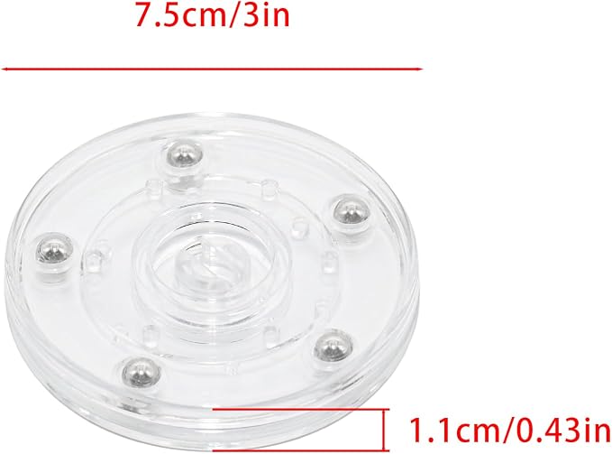4Pcs Clear Acrylic Lazy Susan 3 Inch Turntable Organizer Bearings | Mini Lazy Susan, Small Lazy Susan Turntable, 360° Rotating Swivel Plate for Spice Rack, Cosmetic, Cake, Pantry, DIY Display - Image 2