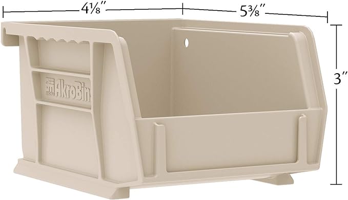 Akro-Mils 30210 AkroBins Plastic Storage Bins, Space-Saving Stackable Bins for Garage, Pantry, Craft Organization, 5" x 4" x 3", Yellow, 6-Pack - Image 2
