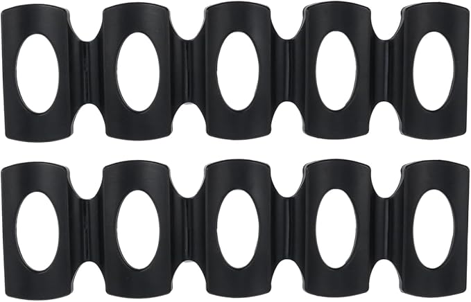 UPKOCH 2-Pack Stackable Silicone Refrigerator Mat Can Organizer and Wine Bottle Holder for Fridge Storage - Non-Slip Beverage Dispenser Rack for Beer Soda Pop, Black by UPKOCH