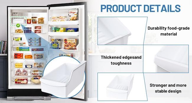 240385201 Ice Cube Container Storage Freezer Bucket | for Frigidaire Kenmore Crosley Refrigerators Storage Freezer Bin Replacement 7240385201 891419 AP2116228 PS430380 EAP430380 - Image 8