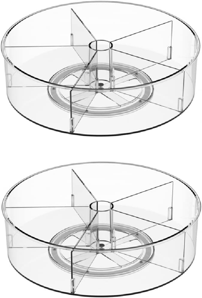 Lazy Susan Turntable Spice Rack Organizer, Food Storage Container Rotating Condiments Spinning Organizer for Kitchen Cabinets Pantry Refrigerator Countertops,Set of 2 by blitzlabs