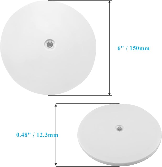 Jersvims 6 Inch Acrylic Turntable Platter, White, 2Pcs | Round Rotating Plate, For Kitchen Pantry Cabinet Desk Rack, Spice Cake Cookie Decorating - Image 4