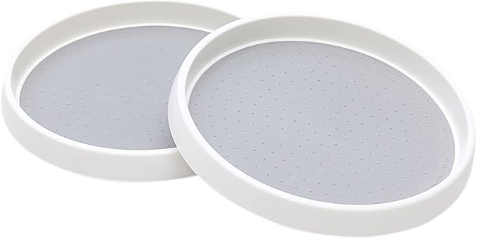 Lazy Susan Organizer, 10 Inch 360 Rotating Tray, 2 Pack | Smooth Turning, Anti-slip Textured Center, Versatile Pantry, Fridge and Bathroom Storage Solution by Roninkier