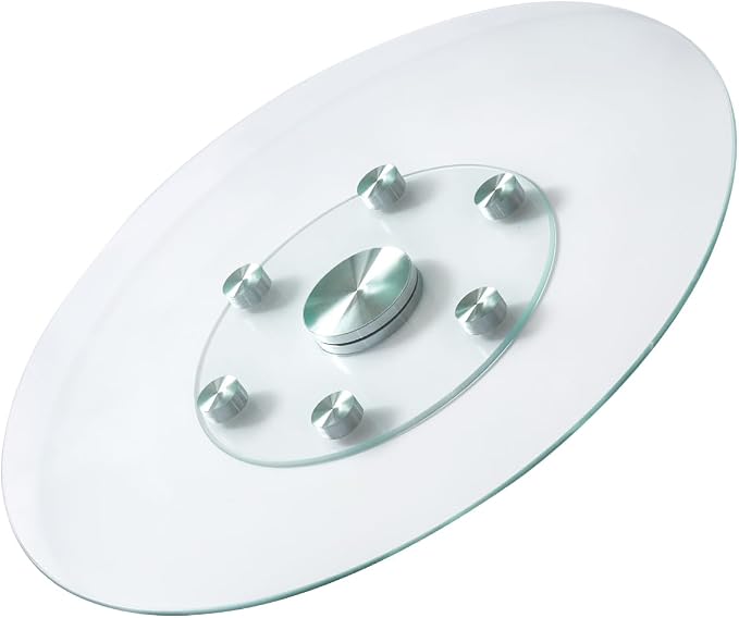VEVOR 30 in Glass Lazy Susan Turntable, Tempered Glass Dining Table Centerpiece with 6 Rotating Wheels, 360° Smooth and Silent Spin Tabletop Rotating Tray, for Family Gatherings, Banquets & Weddings by VEVOR