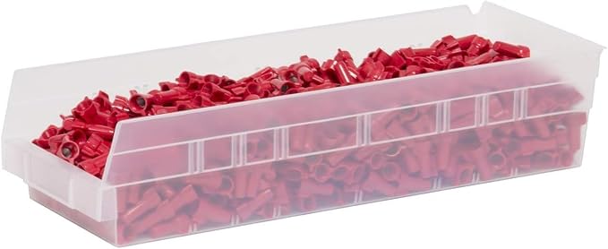Akro-Mils 30138 Heavy Duty Plastic Shelf Bins, 18"x 6.5"x 4", Clear, 12-Pk | Heavy Duty Nesting Storage Bins for Garage, Closet, Refrigerator, Kitchen, Cabinet, Drawer Organization, Pantry Organization - Image 7