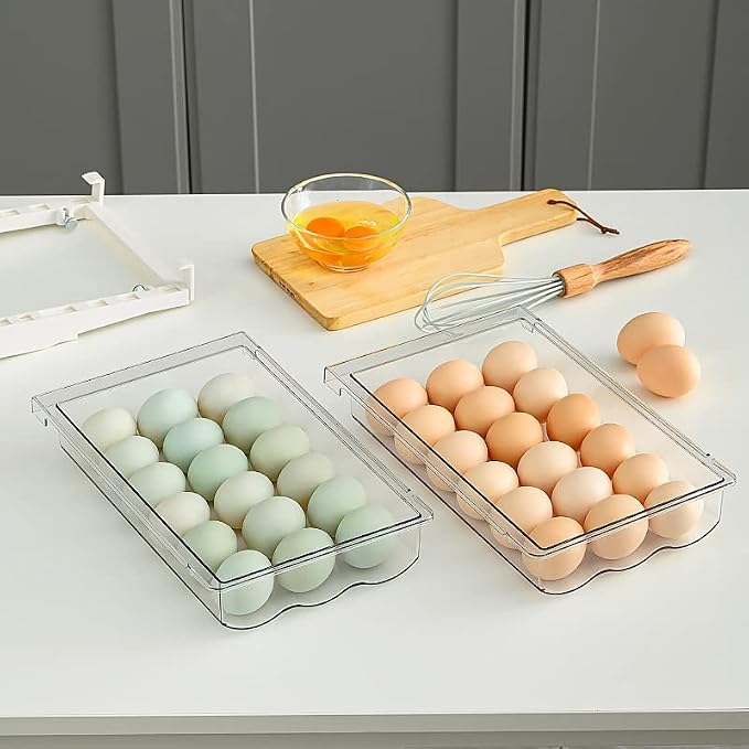 Egg Holder for Refrigerator Egg Container for Refrigerator Organizer 1Pack | Fridge Egg Drawer Fridge Egg Organizer for Refrigerator Holder Refrigerator Drawer Organizer 1Pack - Image 4