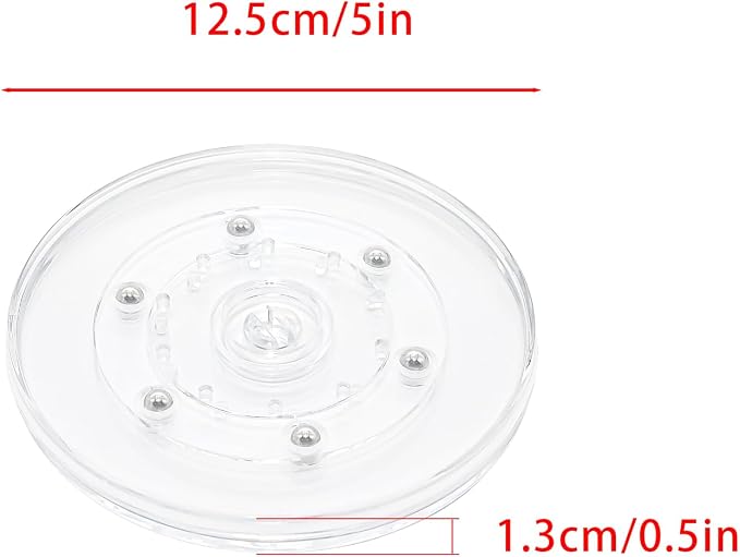 4Pcs Clear Acrylic Lazy Susan 5 Inch Turntable Organizer Bearings | Mini Lazy Susan, Small Lazy Susan Turntable, 360° Rotating Swivel Plate for Spice Rack, Cosmetic, Cake, Pantry, DIY Display - Image 2