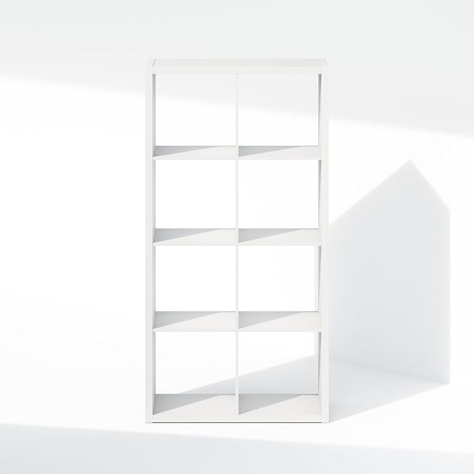 Furinno Simple 8-Cube Storage Organizer, Extra Thick Frame, Plain White | Vertical/Horizontal, Open Back, Display Shelf, Shelving Unit, Storage Shelves, for Organization, Living Room, Home Office - Image 9
