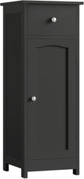 Iwell Bathroom Storage Cabinet, Small Bathroom Floor Cabinet with Drawer & Storage Shelf, Free-Standing Organizer Cabinets for Hallway/Living Room, Black by IWELL
