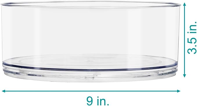 Sorbus 9 Inch Clear Lazy Susan Organizer Set, 1 Tall Turntable Organizer for Spice Organization for Cabinet, One 2 Tier Lazy Susan for Kitchen, Home, Office, Closet, Laundry Room Organization - Image 4