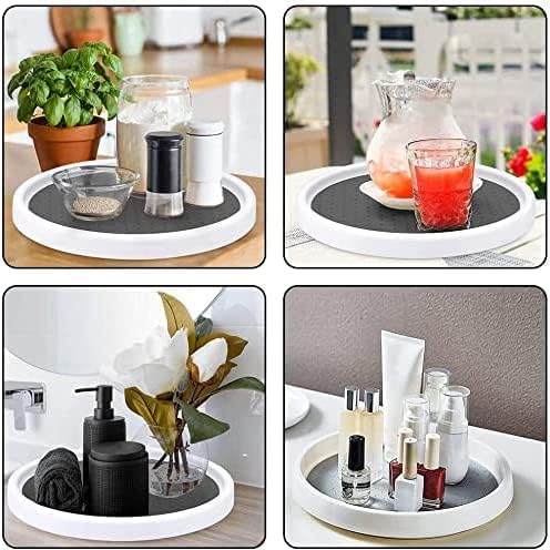 Set of 2, 10 Inch Non-Skid Lazy Susan Organizers - Turntable Rack for Cabinet, Pantry Organization and Storage, Kitchen, Fridge, Bathroom Makeup Vanity Countertop, Under Sink Organizing, Spice Rack - Image 4