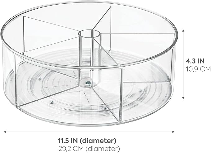 iDesign Recycled Plastic Lazy Susan Turntable Organizer Pantry, Bathroom, General Storage and More, The Linus Collection, 11.5", Clear | Recycled Plastic, Pantry Organizer, Bathroom Storage, General Storage - Image 2