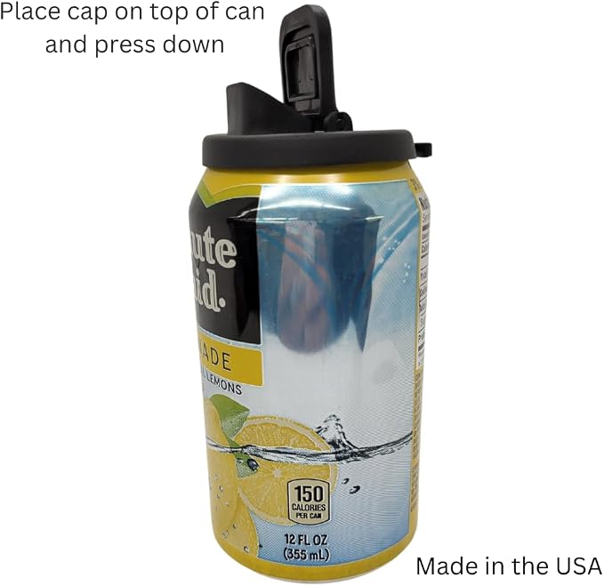 Can Cover - Best Can Cover For Standard Size Soda/Beer/Energy Drink Cans - Made In The USA - BPA-PCB Free - 4 pack (Black) - Image 5