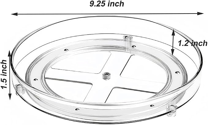 2 Pack Clear Lazy Susan Turntable Organizer, 9.25Inch 360 Rotating Makeup Organizer for Vanity, Desktop Cosmetics Display Cabinet and Perfume Organizer for Small Spaces in Kitchen, Bathroom, Dorm - Image 2