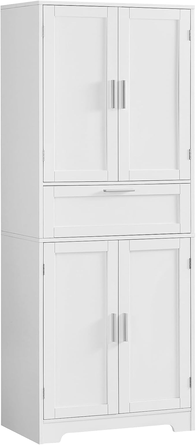 Iwell 67" Tall Storage Cabinet with Adjustable Shelf & 1 Large Drawer, Pantry Cabinet with 4 Doors, Kitchen Cabinets for Dining Room, Living Room, Home Office, White | Adjustable Shelf by IWELL