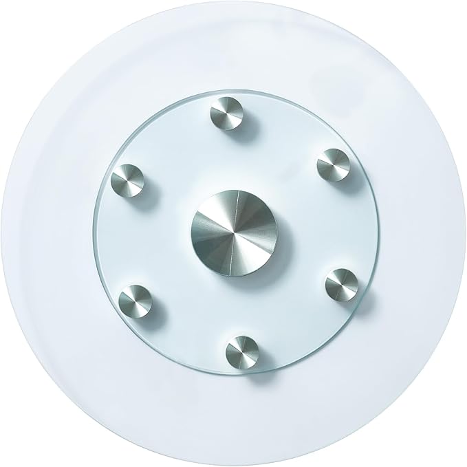 VEVOR 24 in Glass Lazy Susan Turntable, Tempered Glass Dining Table Centerpiece with 6 Rotating Wheels, 360° Smooth and Silent Spin Tabletop Rotating Tray, for Family Gatherings, Banquets & Weddings - Image 9